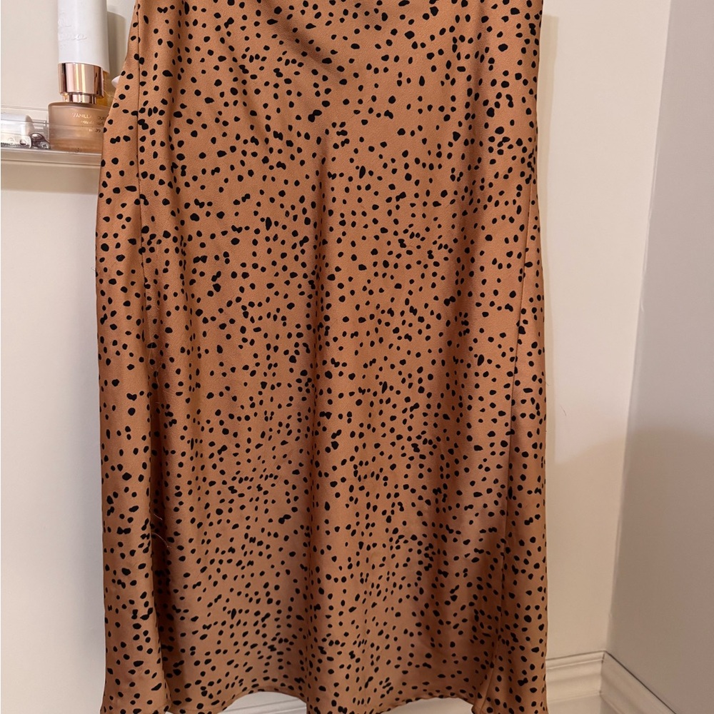 By Together Tan and Black Midi Skirt